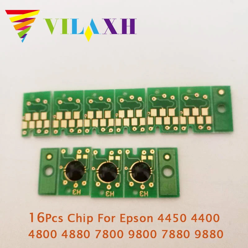 Chip do Cartucho para Epson Chip do Cartucho de Impressora Vilaxh 4880 7800 9800 7880 9880 16pcs 4450 4400 4800