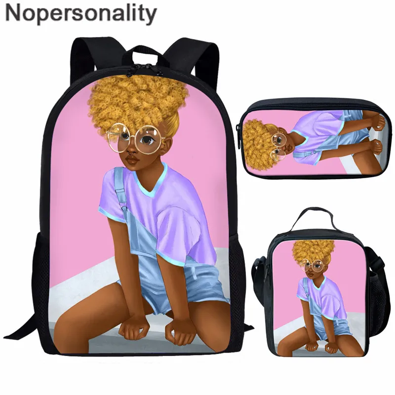

Рюкзак Nopersonality, розовый рюкзак для девочек-афро, с рисунком, для детского сада, школьные сумки, детский рюкзак, Африканский рюкзак