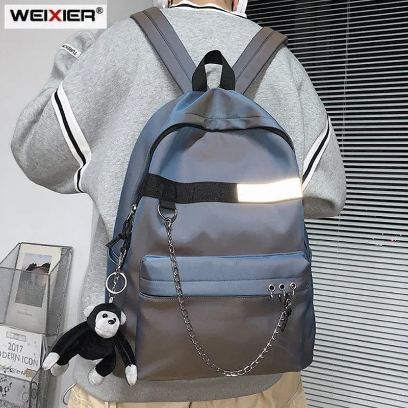

Fashion Men Backpack Waterproof Nylon Rucksack for College Boys Student Bookbag Lovers School Bag Black Travel Mochila Sac à dos