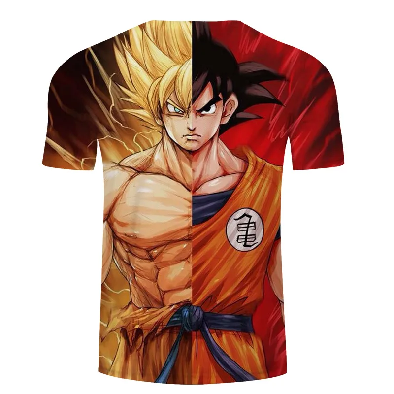 Футболка с принтом Dragon Ball Z мужские футболки топы в стиле хип хоп уличная одежда