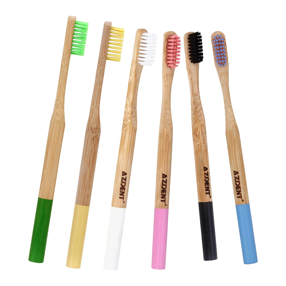 4 шт. вкладышей из бамбукового угля Зубная щётка деревянная ручка Защита