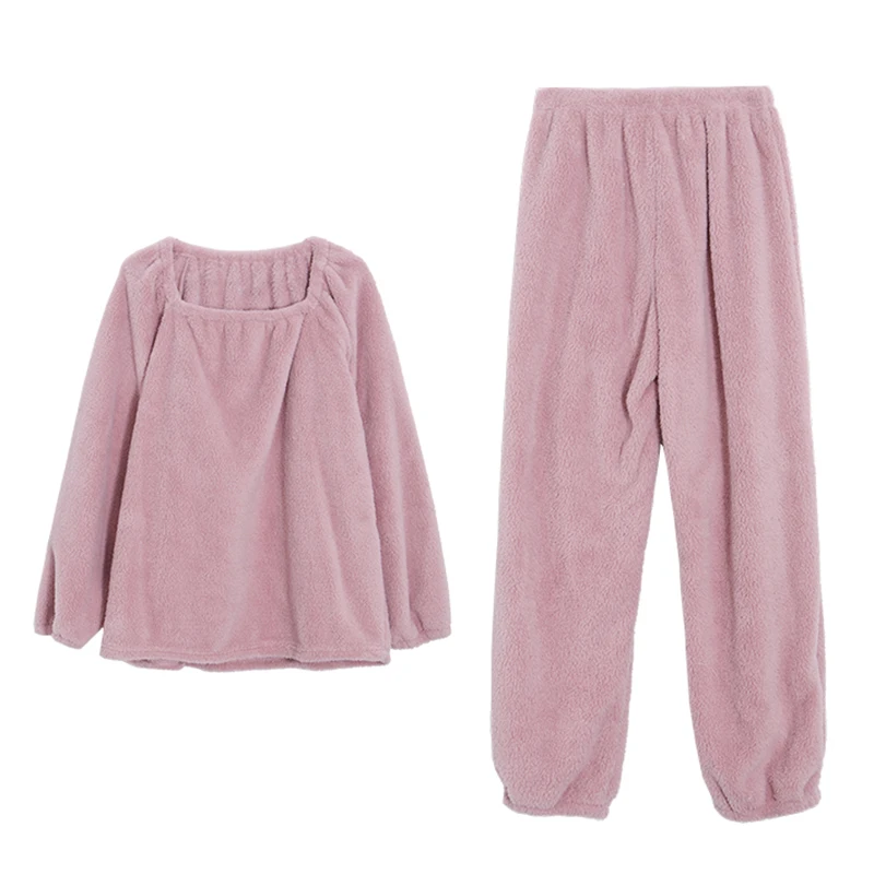 Женская зимняя Пижама VSUE розового желтого и зеленого цветов комплект длинных