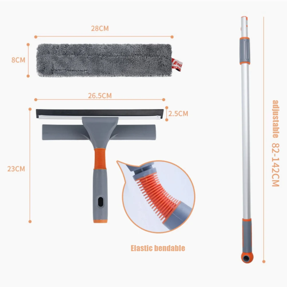 Раздвижной Телескопический оконный резиновый скребок для чистки с удлинителем
