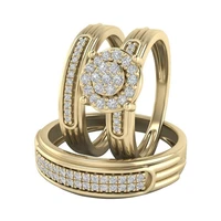 fashion jewelry ring set charm crystal rhinestones ring for women accessories bridal wedding party gift gold color