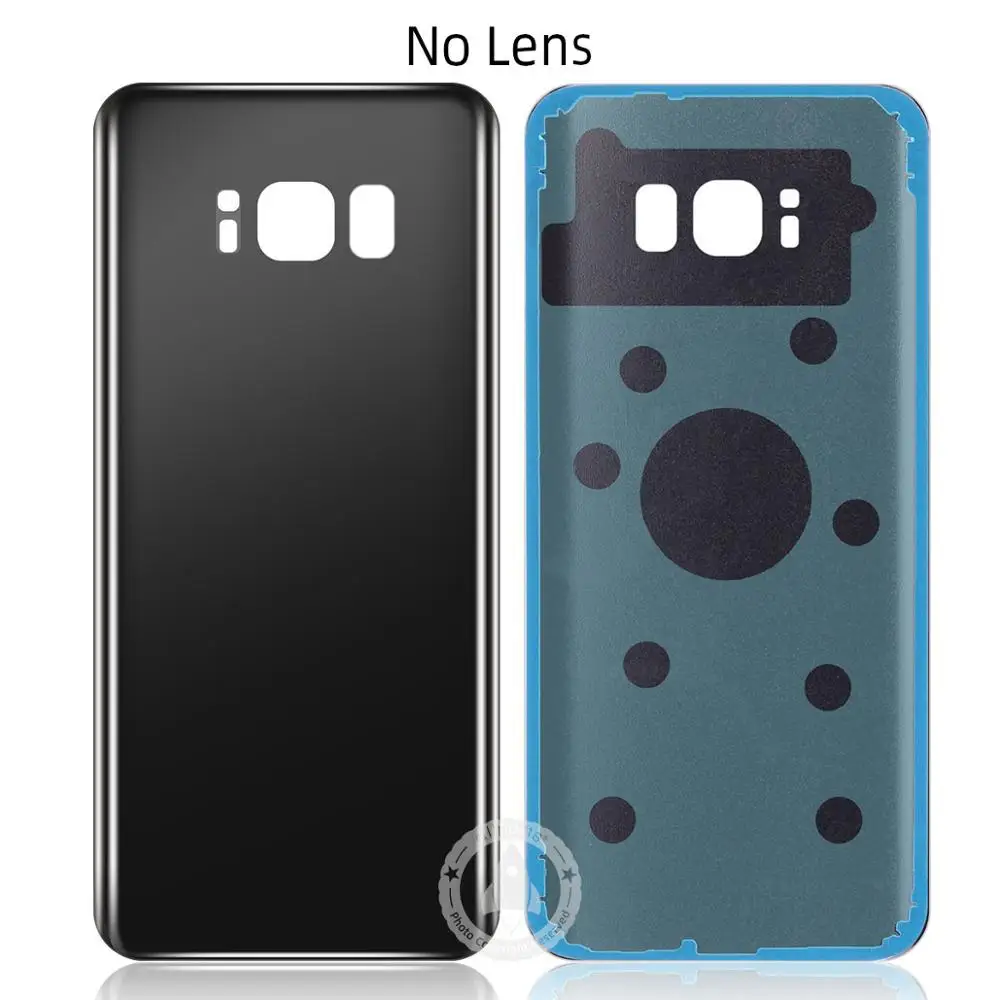 Samsung стеклянный Телефон задняя крышка батареи для samsung S8 Plus корпус S8+ G955 Корпус задняя крышка чехол - Цвет: Black No Lens