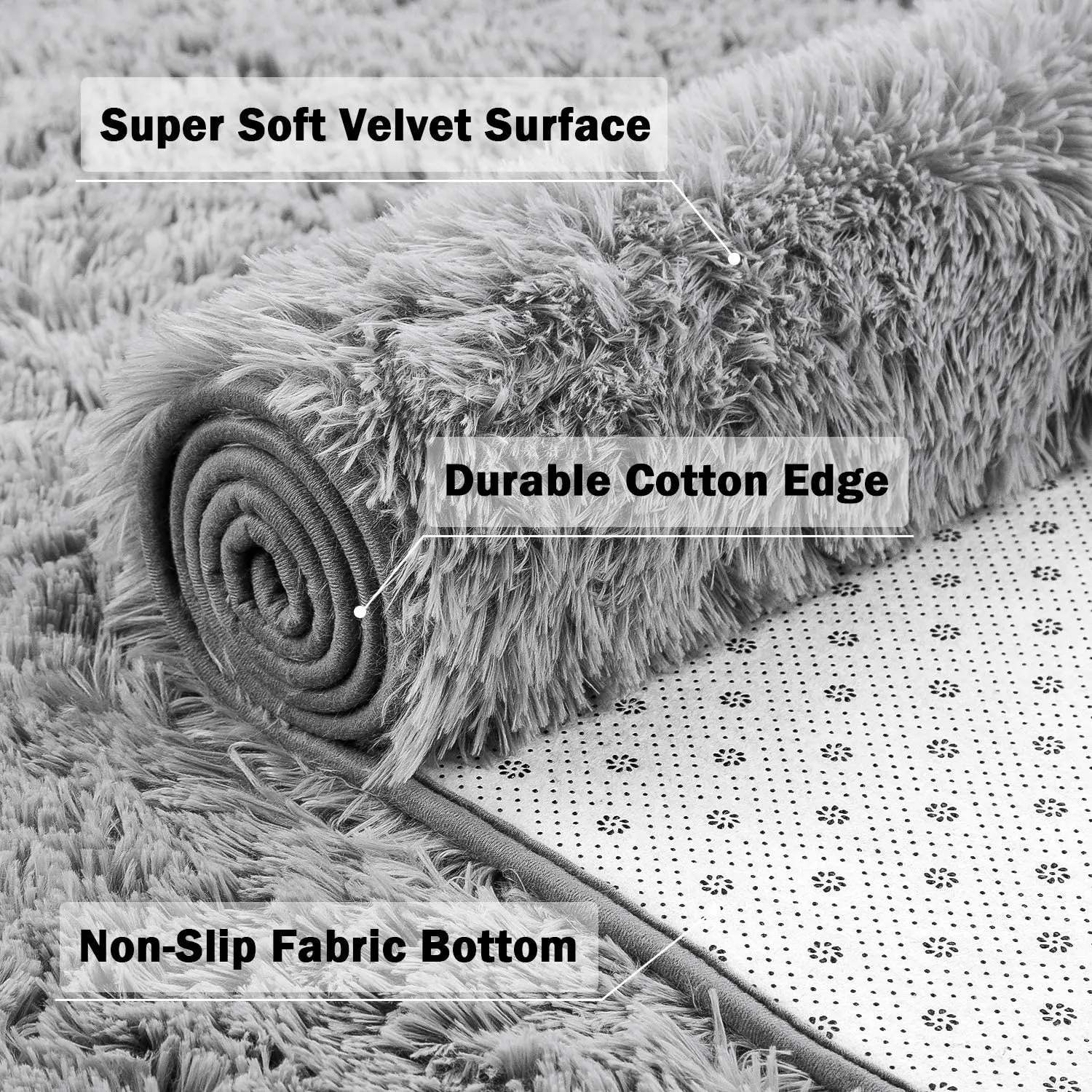 

Fluffy Fur Rug for Living Room Shaggy Plush Carpet Nursery Room Mat Modern Home Decor Carpet Non-Slip Bedroom Carpet Floor Rugs