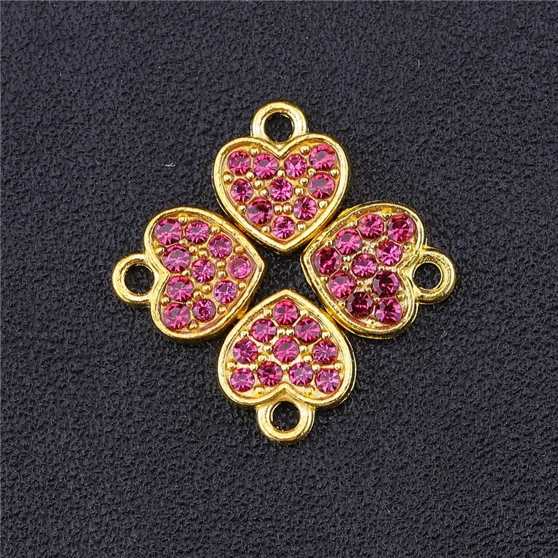 As Photo 10 Pieces Juya DIY эмалированные Очаровательные Подвески Supplis Cz Стразы в форме сердца Национальный флаг США амулеты для создания модных ювелирных изделий - Окраска металла: As Photo 10 Pieces