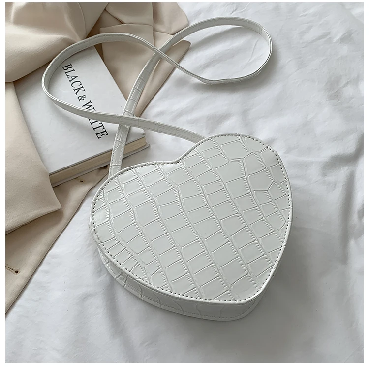 

Crocodile Pattern Women Small Shoulder Bags PU Leather Ladies Purse Handbags Fashion Design Female Heart-shaped Crossbody Bag