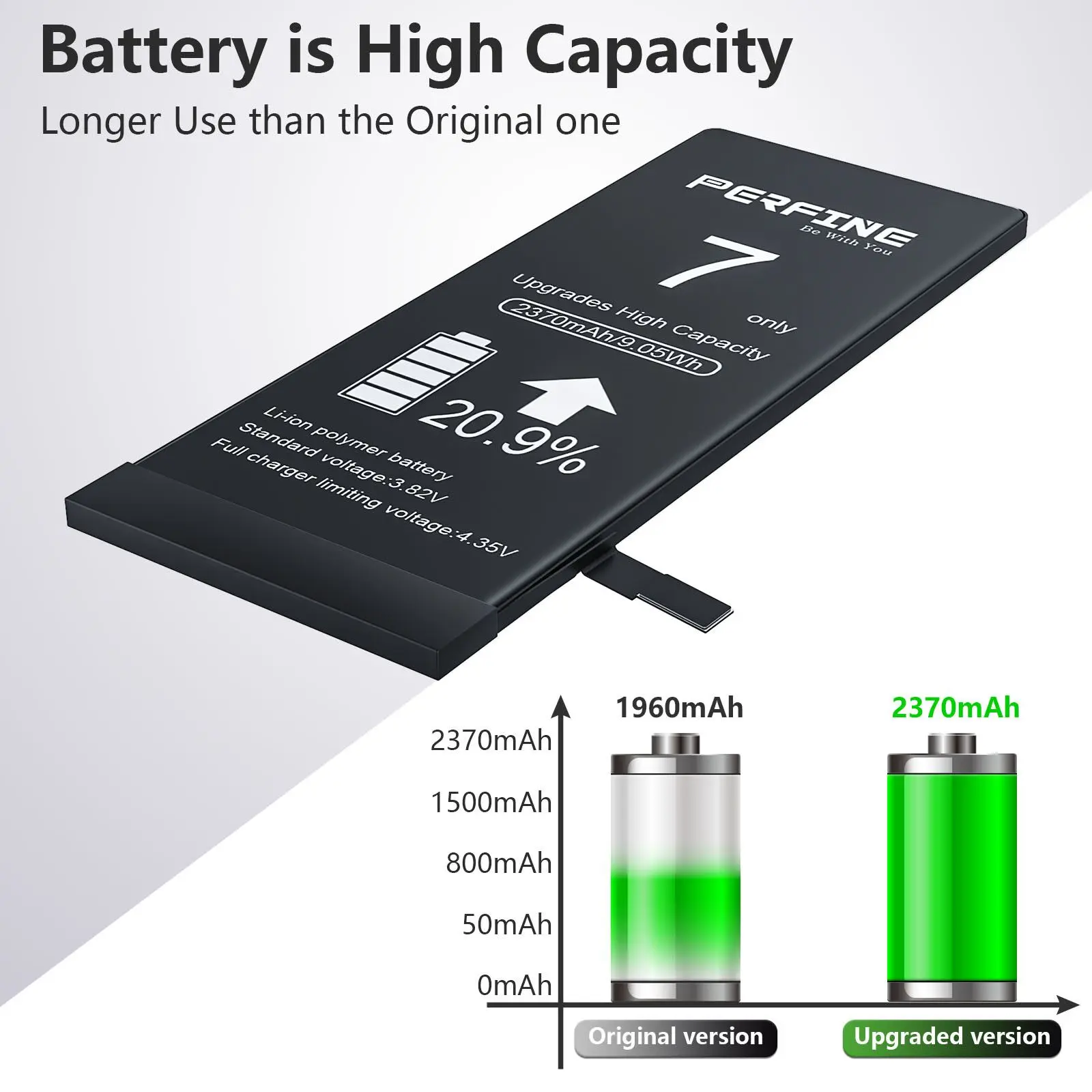 2370mah i7 battery for iphone 7 a1660 a1778 a1779 new built in battery phone replace tool usb lighting cable case free global shipping