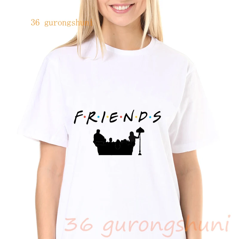 

Новинка 2021, футболка для лучших друзей, женские футболки с коротким рукавом и графическим принтом для ТВ-шоу друзей, женские футболки с коро...