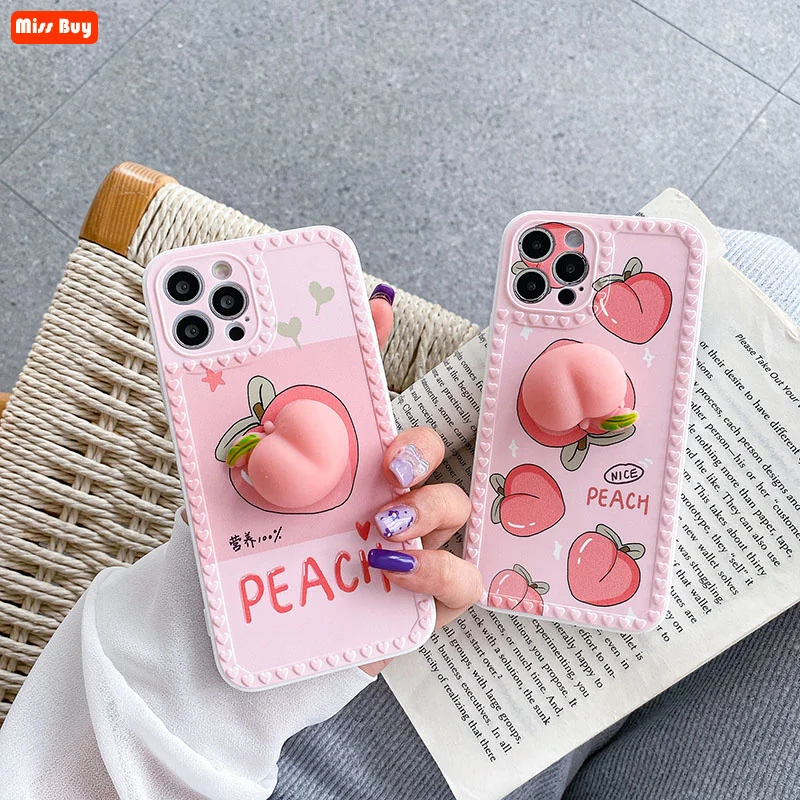 

Peach Pinch and unzip Phone Cases for OPPO A15 A32 A5 A52 A55 A57 A59 A7X A72 A8 A83 A9 A92S A93 A11 K1 K3 K5 Love Hearts Cover