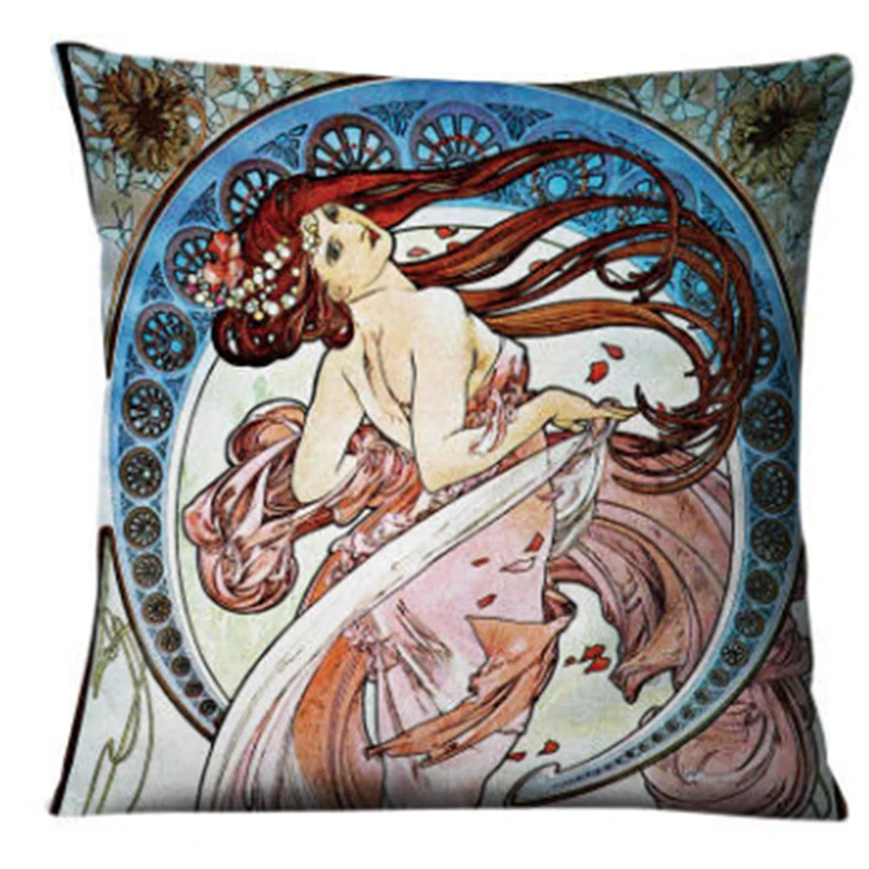 Pillow With Character Pattern European Pillows Linen Material Seat Cushion Texture Comfortable Soft Nap can be Used Chair | Дом и сад