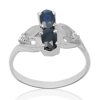 

Fashion Silver Gemstone Ring 3*5mm Natural Sapphire Ring for Party 925 Sterling Silver Sapphire Jewelry Gift for Woman