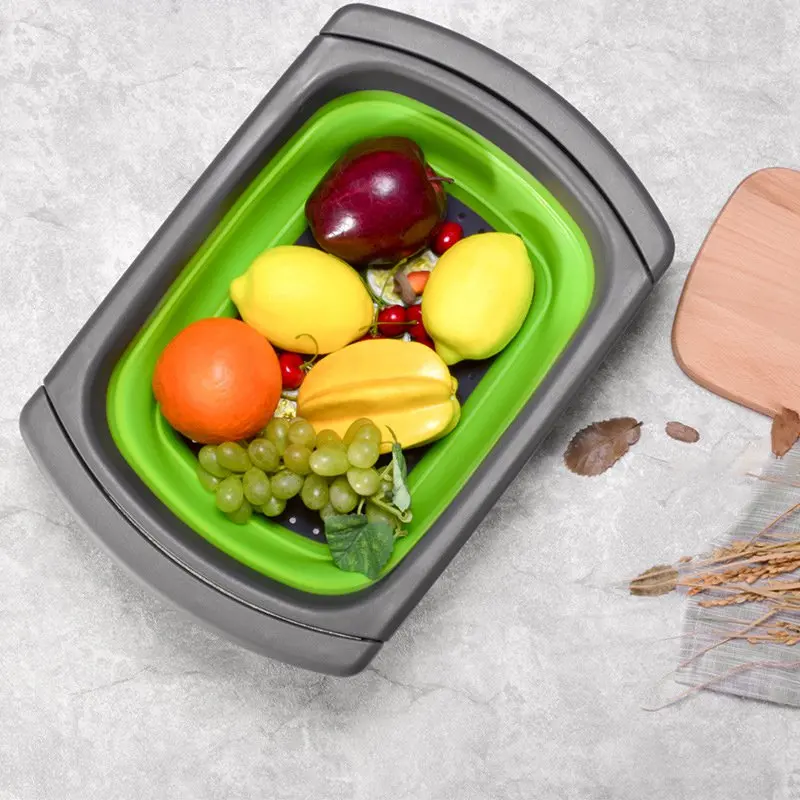 

Sink Collapsible Colander Kitchen Folding Strainer Bowls Drain Water Filter Basket