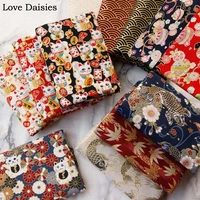 japanese style 2020 carp lucky cat daisy wave kimono fuji 100 cotton bronzed fabric for diy apparel craft quilt handwork decor