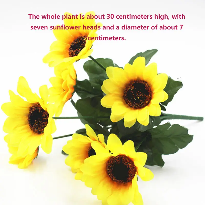 Домашнее свадебное украшение имитация цветов семь подсолнухов|Искусственные