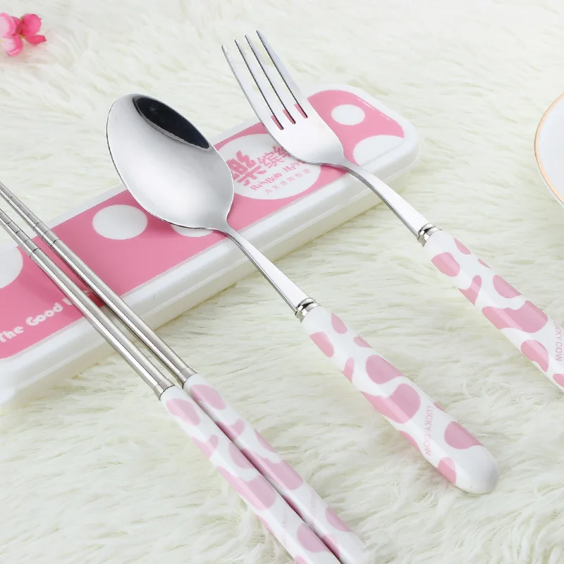 Портативный набор посуды для детей из нержавеющей стали столовая посуда вилка