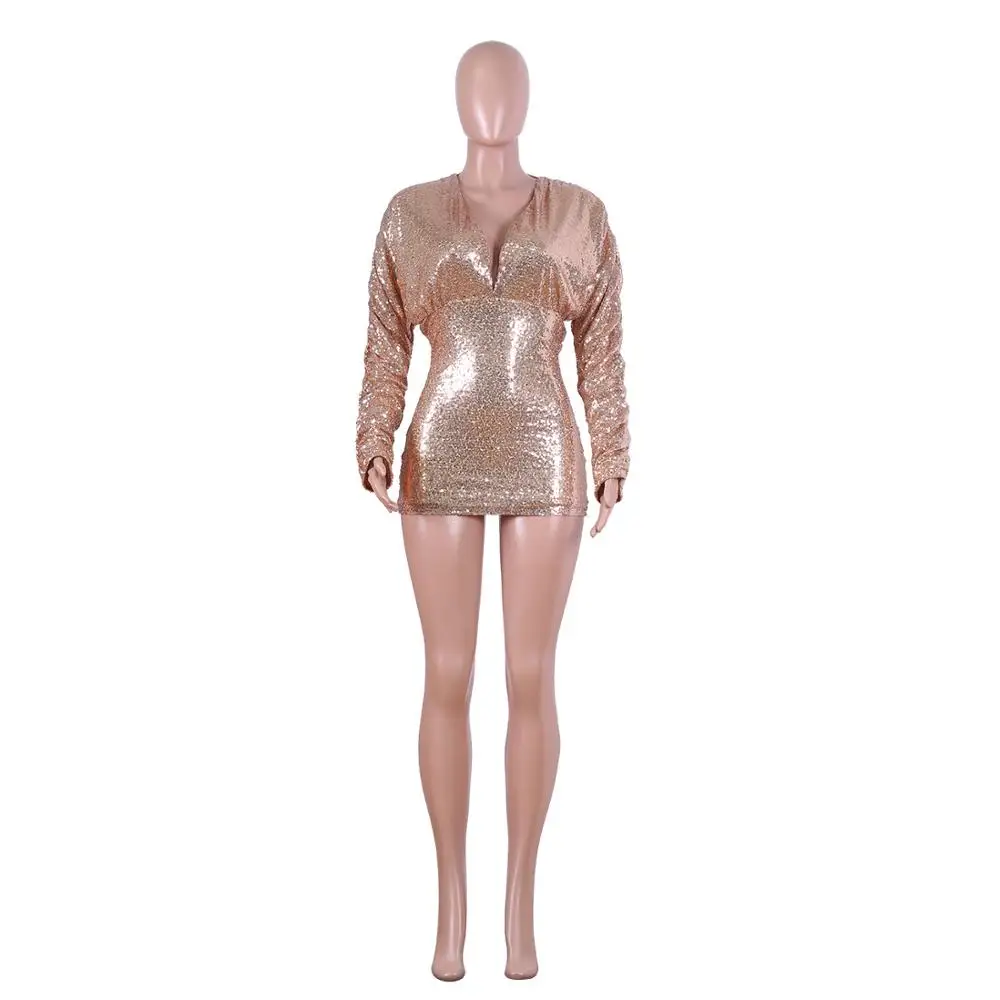 Сексуальное вечернее облегающее мини-платье с блестками без бретелек открытой