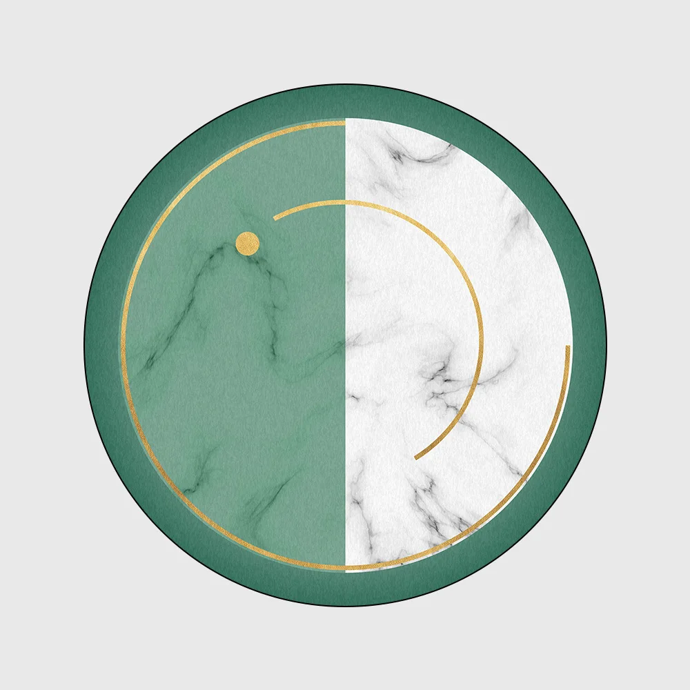 Простой Мраморный Круглый ковер зеленого и белого цвета плюшевый деревянный