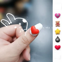 50pcslot 3d acrylic charms cartoon heart shaped nails ornament diy decoration gems nails unique designs accessories bulk
