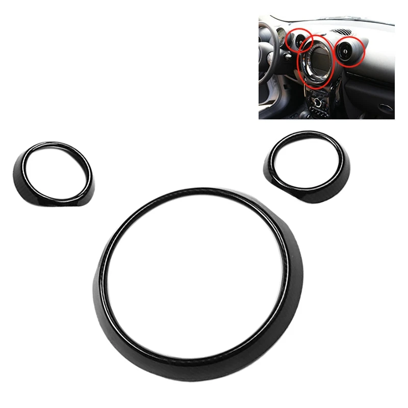 

Carbon Fiber Center Console Dashboard Air Conditioner Outlet Cover Trim Panel for 2011-2016 MINI Countryman R60