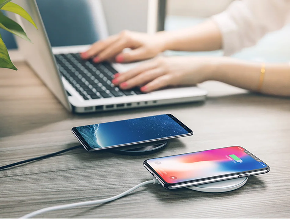 USAMS Qi Беспроводное зарядное устройство для iPhone X/XS Max XR 8 8 Plus 10 Вт 5V2A стекло быстрая Беспроводная зарядка для samsung S8 S9/S9+ Note 9 8