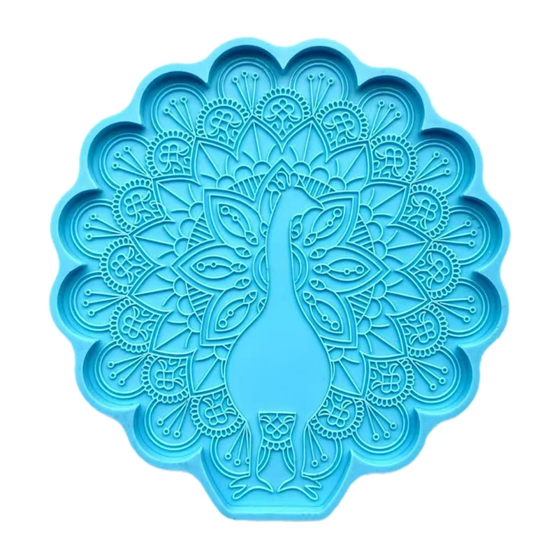 

L5YA подставка в виде павлина эпоксидная смола, форма Peahen, коврик для чашки, подставка под кружку, украшения для дома, литые формы