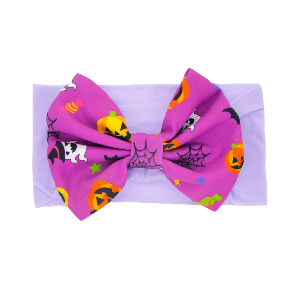 Baby Halloween Headband Large Bow Headbands for Kids Photo Props Newborn Wide Warm Headwrap Top Hairbows Bebes Headwear Hairband | Мать и