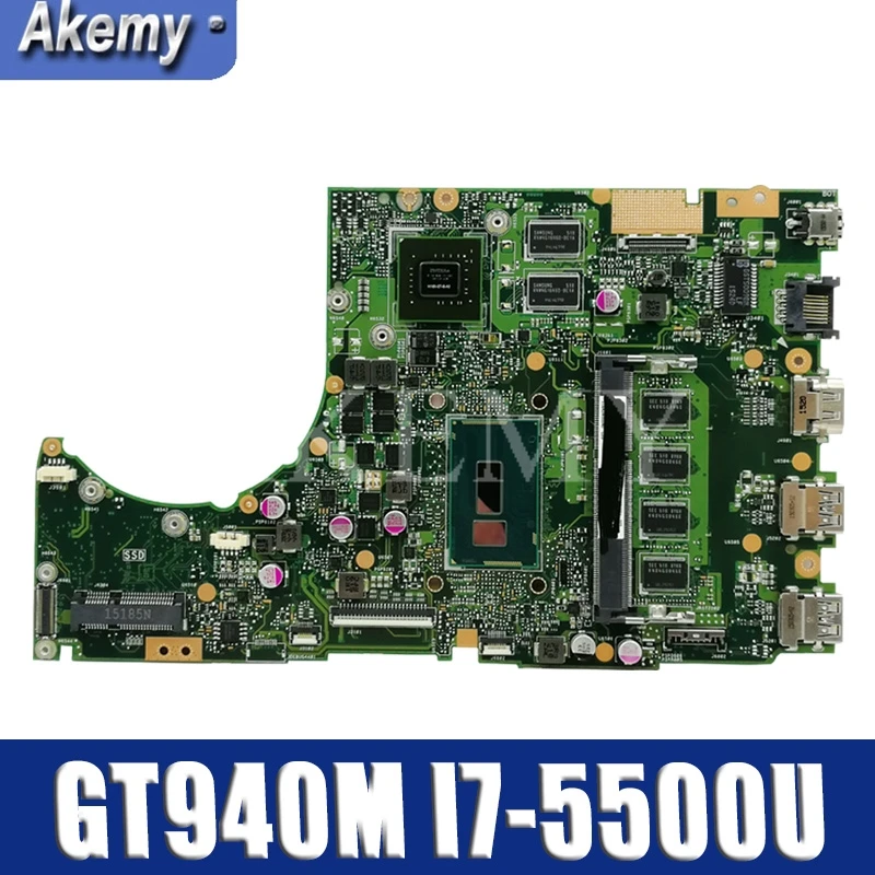 

AKEMY K401LB Laptop Motherboard For Asus K401L K401LB K401LN Mainboard 100% test Ok GT940M I7-5500U 4GB RAM