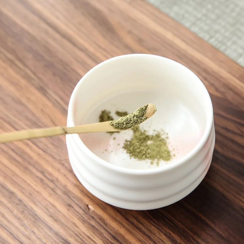 Juego de batidor de bamb&uacute;, cuchara de cer&aacute;mica, taz&oacute;n, batidor, juegos de t&eacute; japon&eacute;s, t&eacute; verde con burbujas, 4 unids/set por juego-3