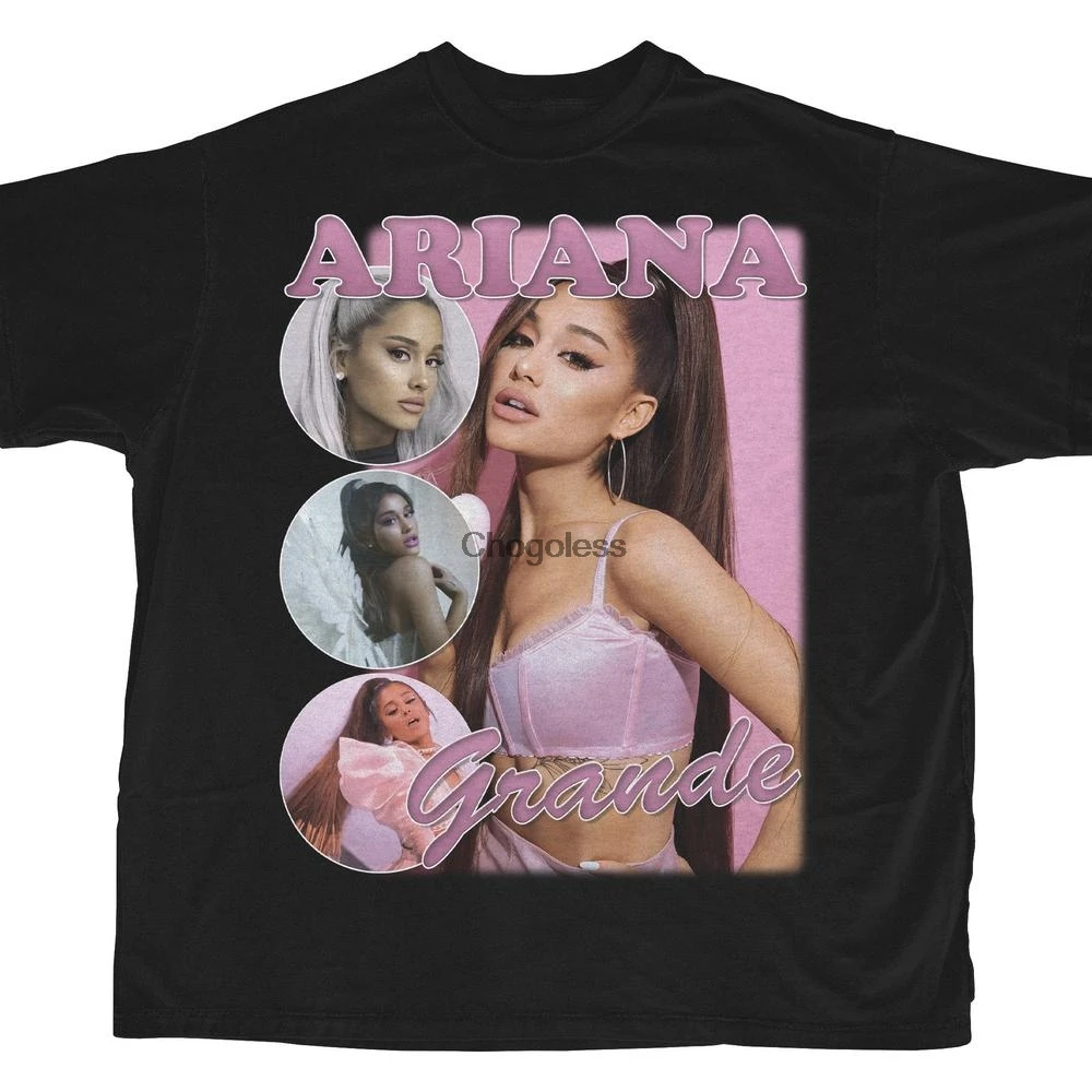 

Ariana Grande Shirt Bootleg Rap Tee Short Sleeve Unisex Black Vintage Style T Shirt