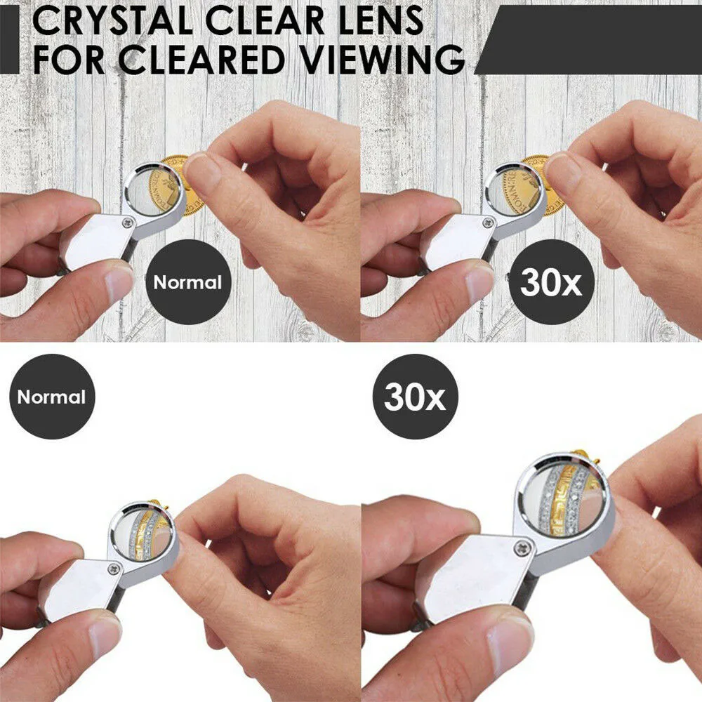 

21mm Magnifier 5pcs Equipment Foldable Jewellers Loupe Small Storage Box