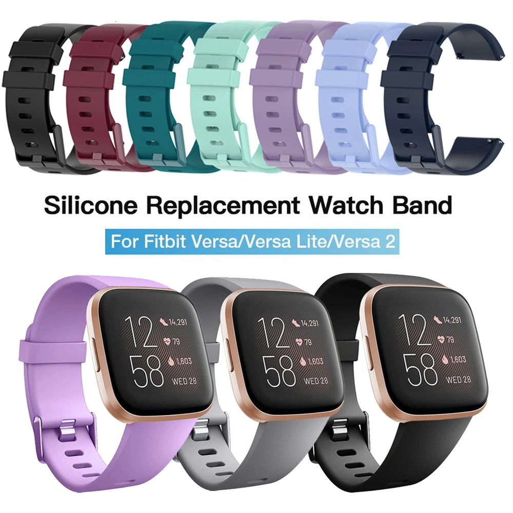 Аксессуары ремешок для Fitbit Versa 2 мягкий силиконовый водонепроницаемый сменный