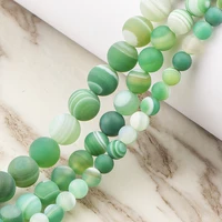 refreshing green stripe frosted loose spacer beads for jewelry making handmade diy charm bracelet necklace accessories