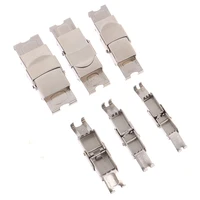 10pcs stainless steel clasp crimp jaw hook watch band clasp for leather silicone bracelet jewelry making diy connect lace buckle