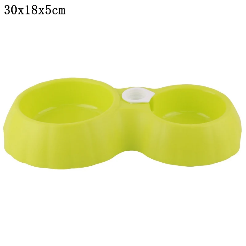 green ordinary Миска для собак из нержавеющей стали, двойные миски для домашних животных, кормушка для собак, щенков, кошек, миски для кормления, защита от брызг - Цвет: green ordinary