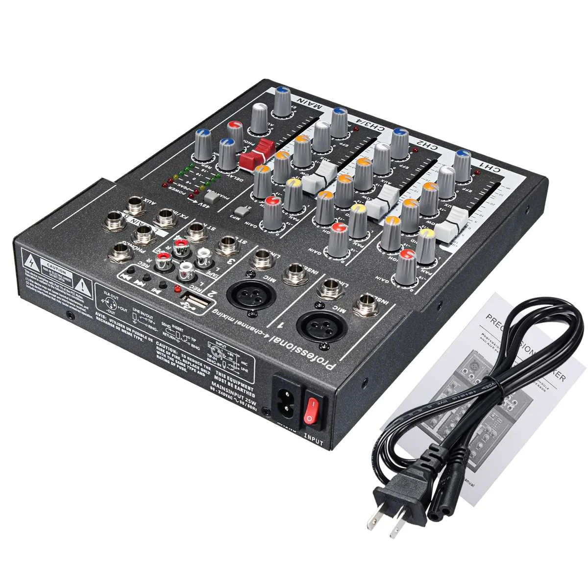 LEORY 4 канальная звуковая консоль для караоке профессиональная студийная запись