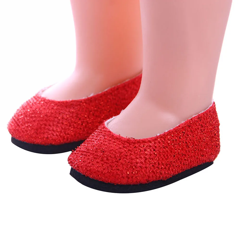 

Из искусственной кожи на плоской подошве куклы обувь украшение для 14 ''куклы