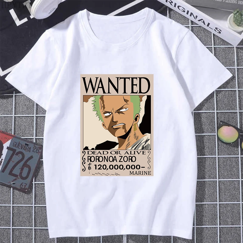 

Women T-shirt 2021 One Piece Zoro Poster Summer Anime Couples Unisex Game Kawaii Manga Casual Oversize Tshirt Ullzang Streetwear