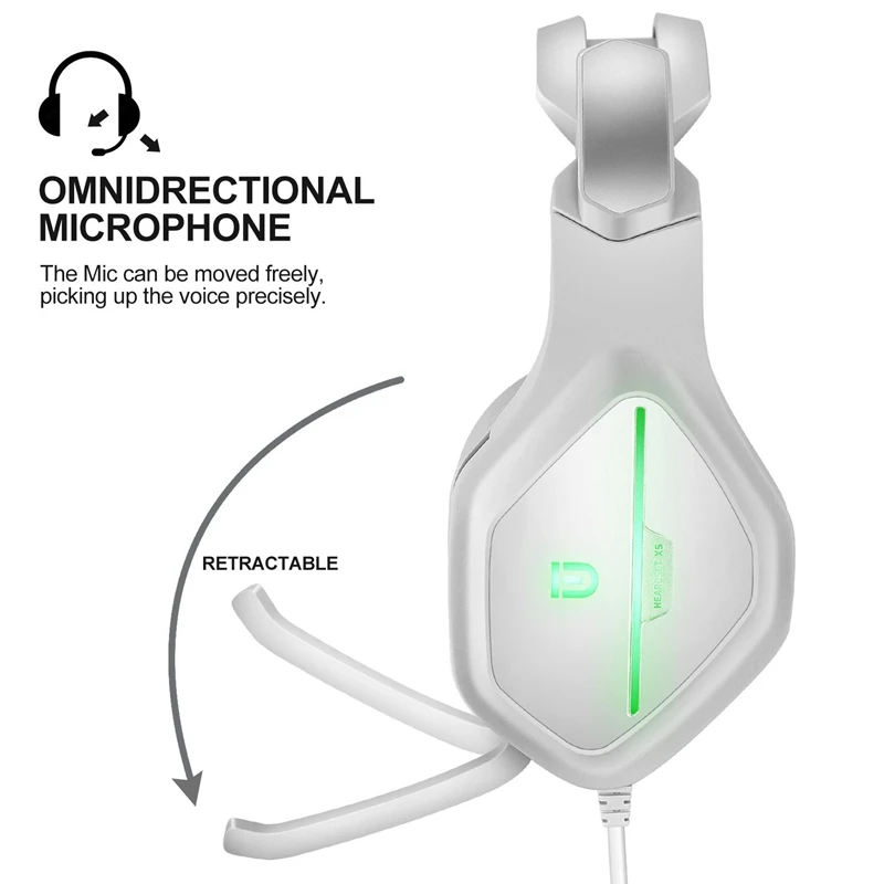 X5 большие наушники светильник микрофон стерео 7 1 игровая гарнитура глубокий бас