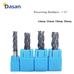 Концевая фреза для металла, твердосплавная фреза из вольфрама, HRC50, 4 канавки, 3T, 1 шт., 14 мм, 16 мм, 18 мм, 20 мм