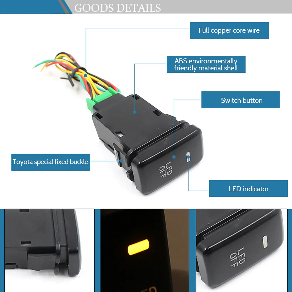 Водонепроницаемый противотуманный светильник кнопочный переключатель 4 провода