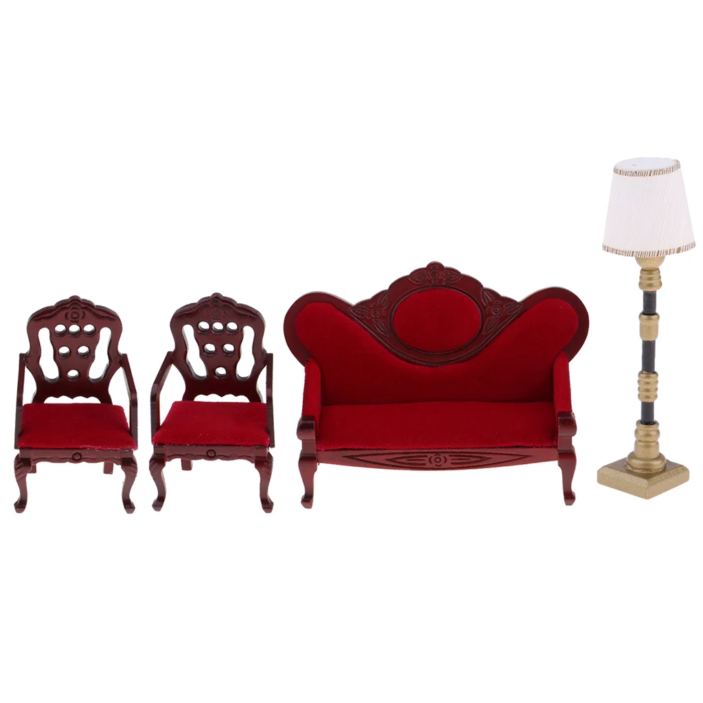 Миниатюрная мебель для кукольного домика дивана стула и торшера светильник ные