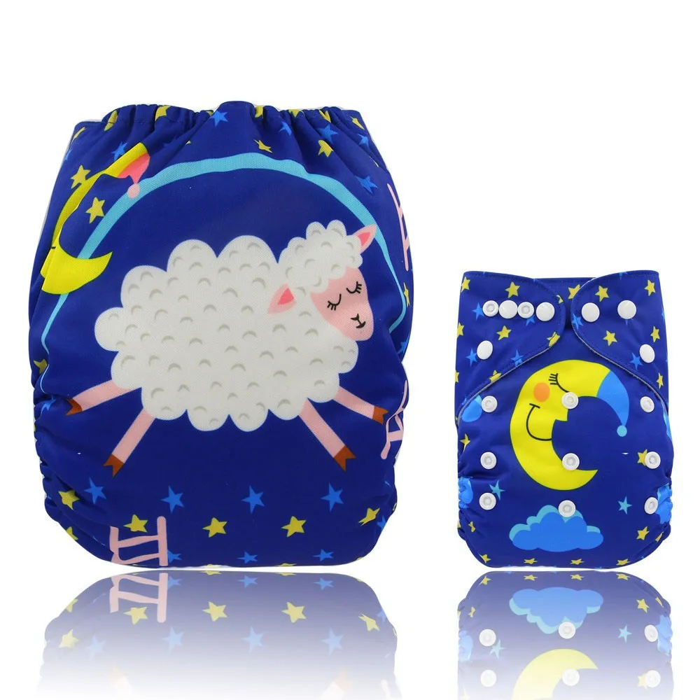 2 вида милых детских подгузников многоразовые моющиеся подгузники с рисунком