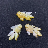 2pcs natural yellow scallop fish shaped beads charms jewelry making accessories women earrings anklet necklace fine shell bead