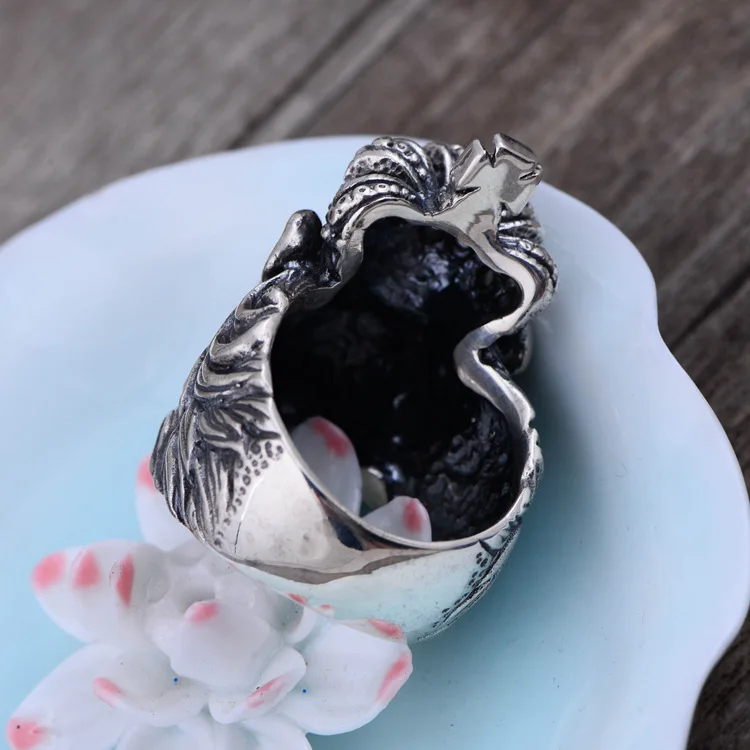 Реальные оригинальные стильные кольца тайские серебряные ювелирные изделия в