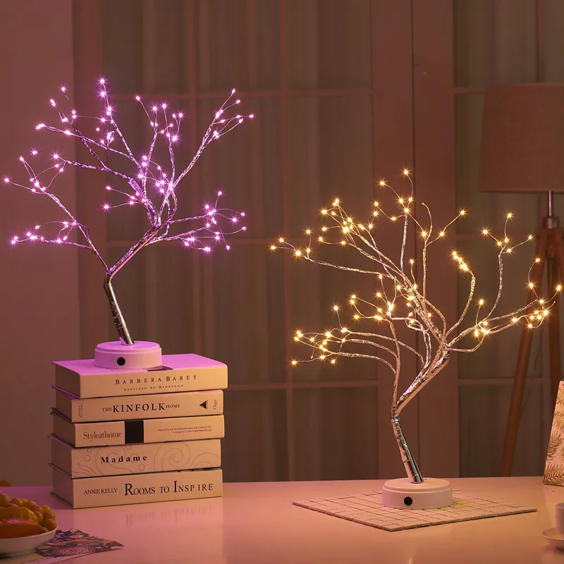 

Night Light LED Pearl Tree(36 LEDs)/Fire Tree Silver Flower(108LEDs)Decorative Ambient Light;Cute Shape Warm Light Touch Lamp