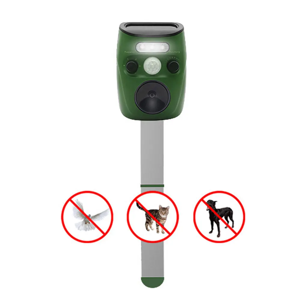 Отпугиватель животных Солнечный ультразвуковой светодиодный вспышка котов
