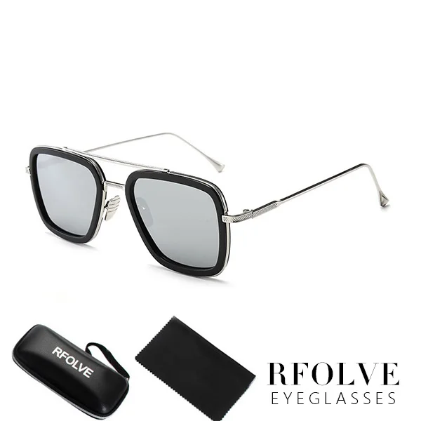 Silver Frame Silver Роскошные модные Мстители, Тони Старк, стиль полета, мужские солнцезащитные очки, квадратные, фирменный дизайн, солнцезащитные очки Oculos, Ретро стиль, мужские, Железный человек 3 - Цвет линз: Silver Frame Silver