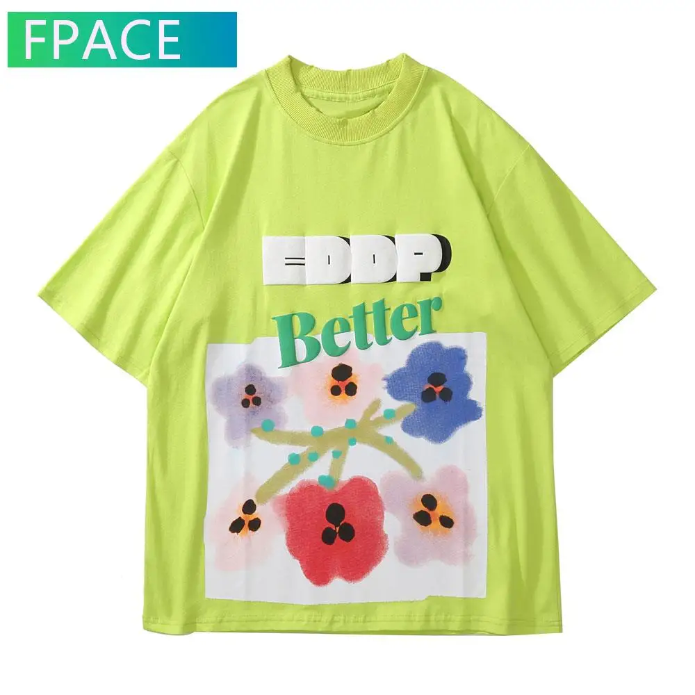

FPACE Oversized Tshirts Harajuku Cartoon Graffiti Flowers Print Tee Shirts Hip Hop Casual Streetwear Summer Short Sleeve Tops